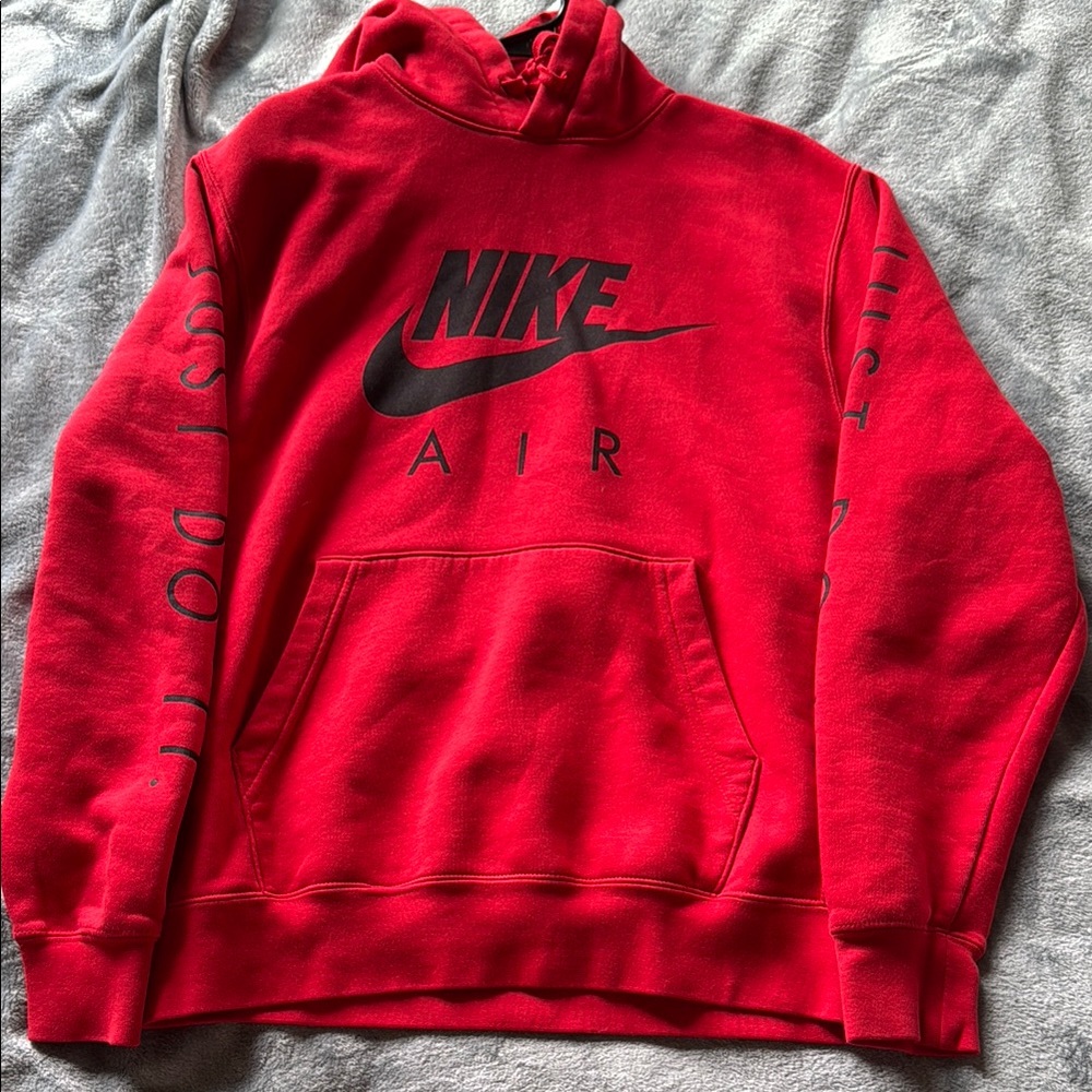 Nike Red Hoodie with Black Logo